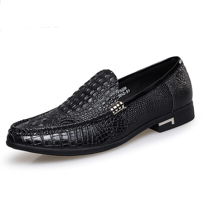 

ZERO business casual shoes crocodile pattern head layer cowhide trend men&39s shoes feet men&39s casual shoes F5220 black 41 yards