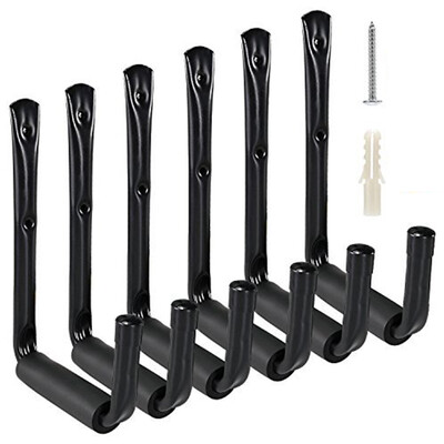 

UpperX Heavy Duty Garage Storage Utility Hooks with Jumbo Arm by Wall Mount Garage Hanger 6 PackBlack