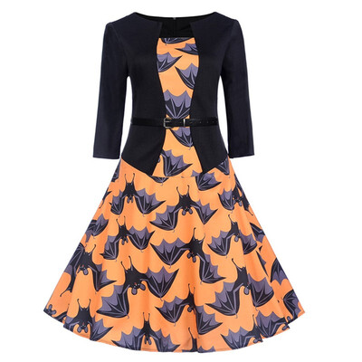 

Autumn waist Christmas slim big pendant dress