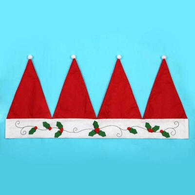 

Cute Christmas Red Hat Design Window Curtain Valance Hanging Wall Bunting Banner