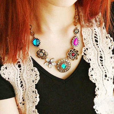 

Charm Pendant Chain Crystal Choker Chunky Statement Bib Necklace Fashion Jewelry