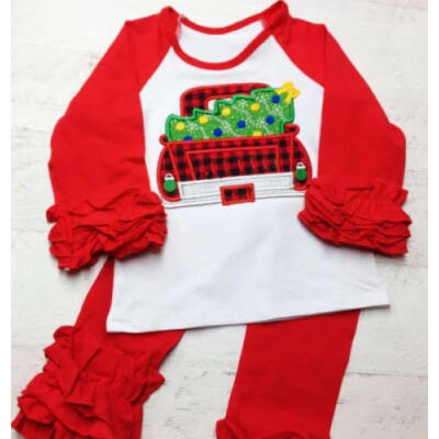 

2PCS Set Christmas Girls Clothes Toddler Kids T-shirtLeggings Outfit Child 0-6Y