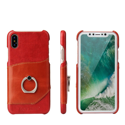 

New iPhoneX Max Mobile Shell Huawei Mobile Phone Ring Holder Mobile Phone Leather Case Red