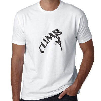 

Climb Word Art With Rock Climber Climbing Mens T-Shirt