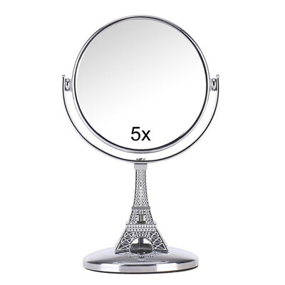 

Mini Travel Makeup Mirror Double Sided 5X Magnifying Metal Compact 360 Degree Rotation Satnd Cosmetic Mirror Makeup Tools