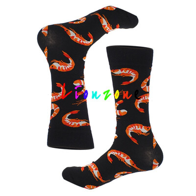 

LIONZONE Plue Size Warm Socks For Unisex Crazy Animals Plants Geometric design Dove Crocodile Shrimp Streetwear Crew Socks Happy
