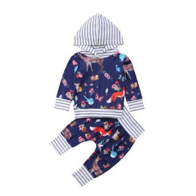 

UK 2pcs Newborn Kids Baby Boy Girl Tops Hoodie T-shirtPants Outfits Clothes Set