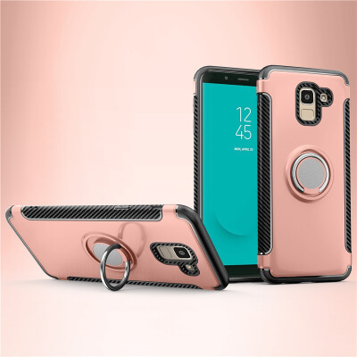 

Fivice Samsung Galaxy J6 2018 case PC metal ring shell magnetic car bracket TPU phone case