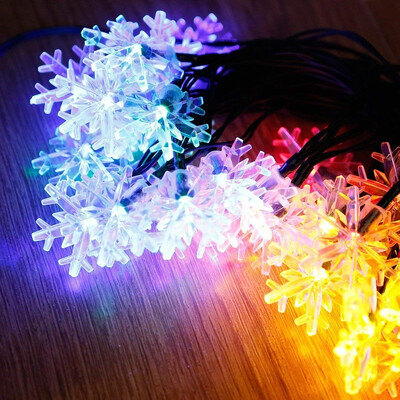 

Meedasy 196ft6m 30 LED Snowflake Lights Waterproof Solar Powered String Lights for Party Holiday Gardens Multicolor