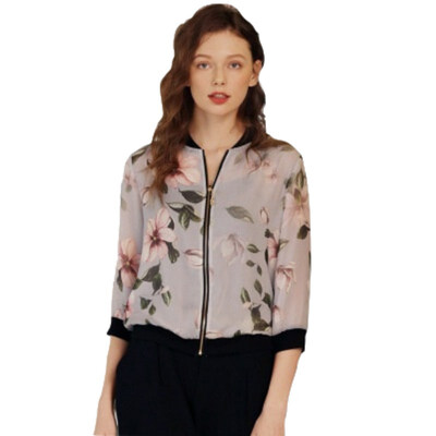 

Silk Sunscreen Jacket 2018 Autumn New Fashion Silk Embroidery Print Slim Thin Solid Color Casual Business Large Size Spring Womens Jacket Top