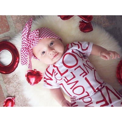 

LOVE Bebé Recién Nacido Niña Ropa Body Traje Una Pieza Set Pantalones Largos