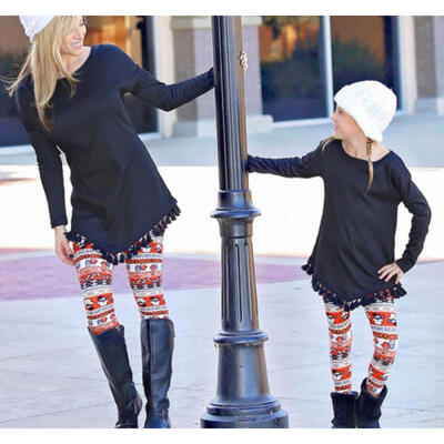 

Family Matching Mother Daughter Girls Christmas Legging Women Sports Yoga Pants