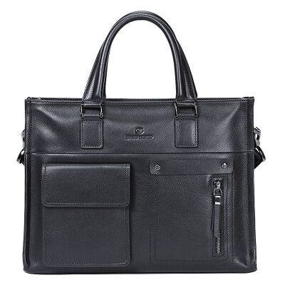 

Zhuofanni Valentino handbag mens business casual first layer leather briefcase cross section large capacity briefcase Messenger bag men 711101110 black