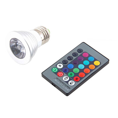 

E27 GU10 E14 3W 16 Цвет RGB LED вспышка света электрической лампочки пульта дистанционного управления
