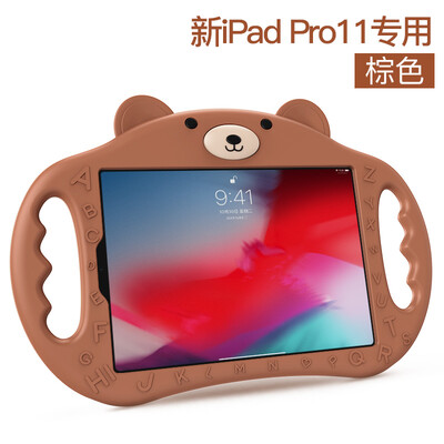 

Paizi Apple iPad Pro11 inch protective cover childrens cartoon special 2018 new tablet ipadpro11 all-inclusive protective shell silicone with bracket bear brown