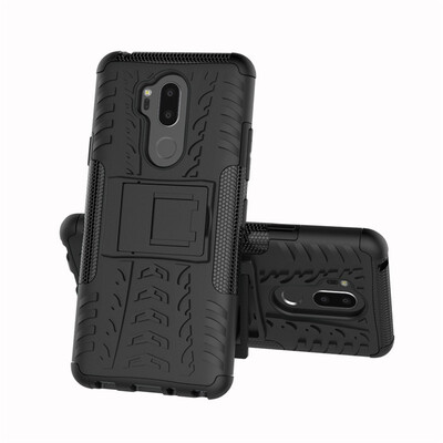 

Fivice LG G7 Case TPU anti-fall tire pattern back clip bracket phone case