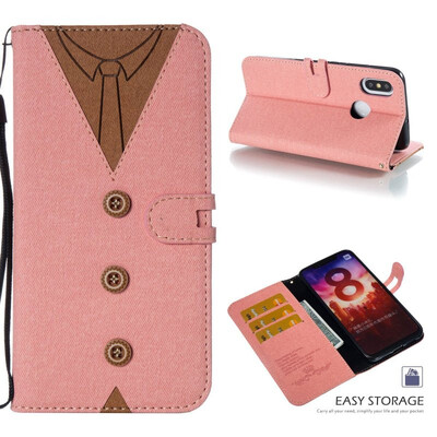 

MOONCASE Millet Mi 8 stitching embossed mens leather case - powder