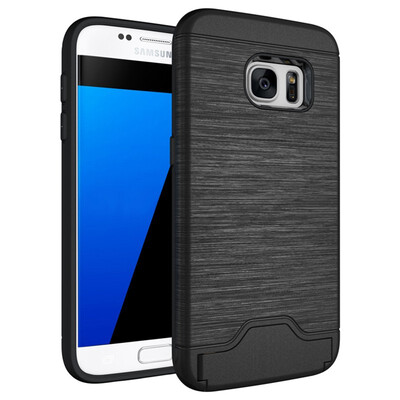 

Fivice Samsung S7 Case TPU all-inclusive anti-drop brushed card with bracket mobile phone case