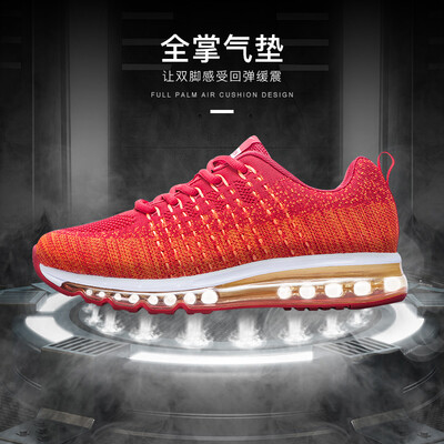 

Double star mens shoes sports shoes flying woven non-slip casual shoes autumn&winter models comfortable cushioning full palm cushion running shoes 9216-1 China Red 42