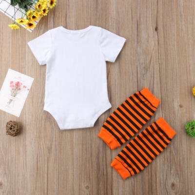 

Newborn Baby Boy Girls Halloween Romper Bodysuit Jumpsuit Leg Warmer Outfits