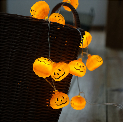 

LED lantern Halloween creative handcrafted DIY pumpkin lamp string battery ins style decorative lantern string 1  10 lamp battery