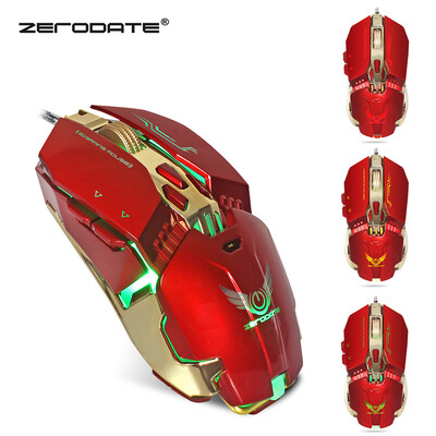 

ZERODATE X800 Wired Gaming Mouse with LED Light 3200DPI Adjustable Weight