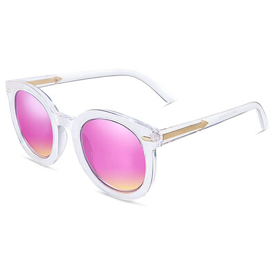

Weigu (VEGOOS) 9059 polarized sunglasses round box retro tide people sunglasses female round round face sunglasses transparent frame cherry powder