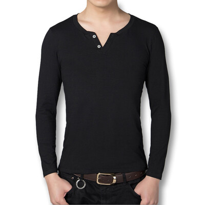 

New Arrivals Men T shirts Fashion 2016 New Men Casual T Shirts Solid Cotton T SHIRTS Long Sleeves 4 Colors Plus Size