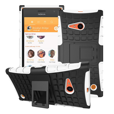 

Fivice Nokia Lumia 730735 Case TPU anti-fall tire pattern back clip bracket phone case