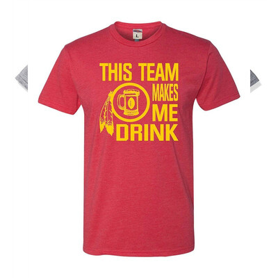 

Adult This Team Makes Me Drink Funny Washington Deluxe T-Shirt