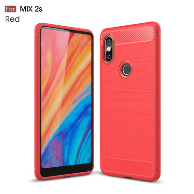 

Fivice Xiaomi Mi Mix 2S case Luxury brushed carbon fiber TPU soft shell
