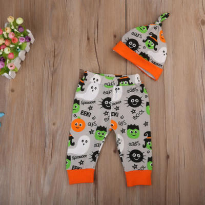 

AUStock Infant Baby Boy Girl Halloween Rompers Pants Legging Outfit Clothes 3pcs