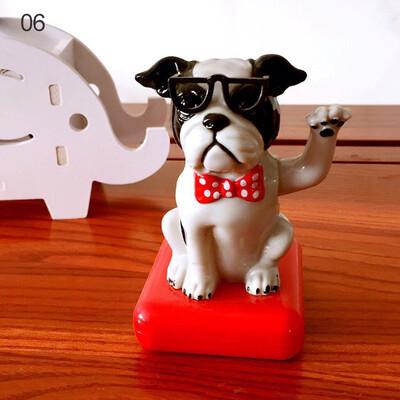 

​1pcs Automobile Decoration Dashboard Toys Solar Powered Shaking Swing Head Dog Lovely cartoon dog design ABS Cute Car Ornament