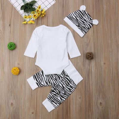 

Newborn Baby Girl Boy Zebra Clothes Bodysuit Romper Playsuit Pants Cotton Outfit