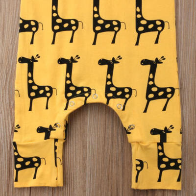 

Newborn Toddler Baby Boys Girls Cartoon Giraffe Romper Bodysuit Jumpsuit Outfits