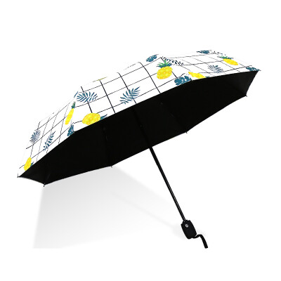 

Cmon lattice pineapple umbrella parasol sunscreen umbrella cute small black umbrella folding umbrella umbrella female UV protection automatic umbrella automatic three-fold