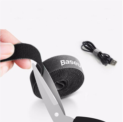 

Best thinking tie line with universal cable with cable storage fixed finishing winding with cable controller Velcro adhesive nylon buckle power cord cable tie with 1 m black