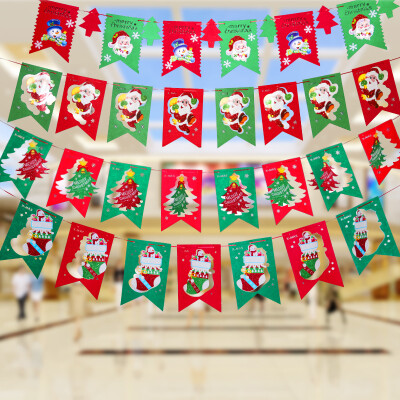 

Jiesheng Christmas Laqie Christmas decorations Christmas tree package Bunting hanging flag door hanging decoration Ribbon Festival scene layout storefront pendant 12 face color style random hair