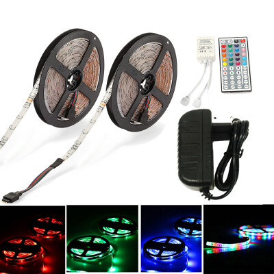 

ZDM 2PCS 300 x 2835 RGB Waterproof LED Strip Flexible Light 44Key IR Remote Controller12V 3A Power Supply