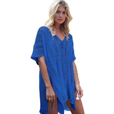 

Women Bikini Cover Up Hallow Crochet Beach wear Dress Summer Bathing Suit Blouse