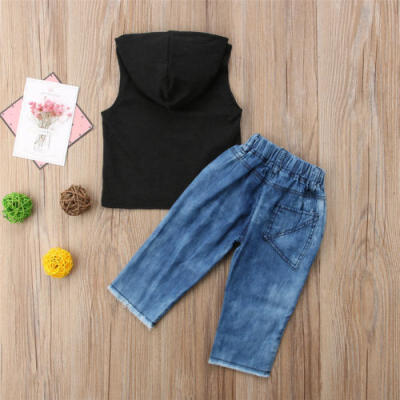 

Toddler Kid Baby Boys Hoodies Tops Vest Denim Long Pants Jeans Outfits Clothes