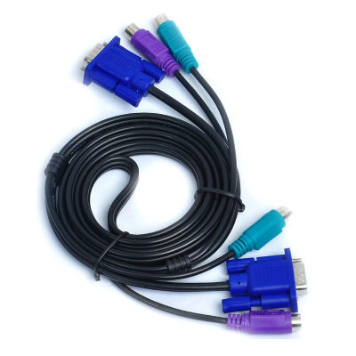 

Sanbao (SANBAO) SKV-A105 KVM three parallel PS2 mouse keyboard + VGA cable KVM switch cable dedicated line male to public 1.5 meters