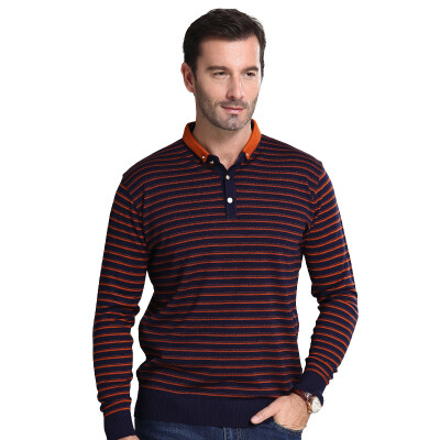 

Paul Lawy (BAOLUOFADI) men's sweater business fashion micro-collar striped sweater men thin section 155301820 orange