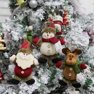 

3pcsset Christmas Hanging Decorations Santa Reindeer Snowman Toys Christmas Tree Dolls Ornaments