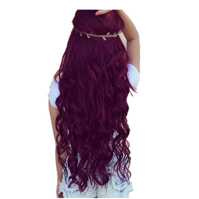 

Amazing Star Synthetic Wavy Wigs Wine Red Wig Long Curly Wigs for Women Loose Curly Wigs