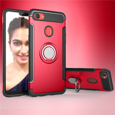 

Fivice OPPO F7 case PC metal ring shell magnetic car bracket TPU phone case