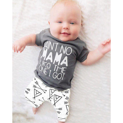 

Newborn Baby Boy Long Sleeve T-shirt Pants Leggings 2pcs Outfits Clothes Set UK