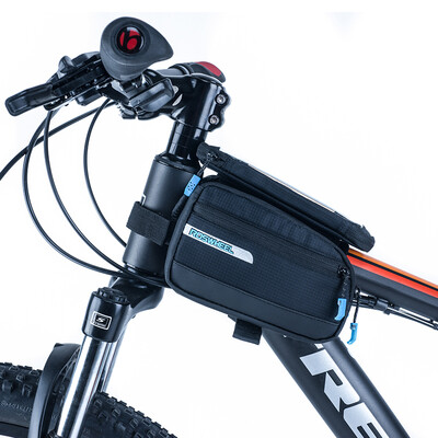 

Le-hyun ROSWHEEL bike bag touch-screen mountain bike saddle bag on the package front beam phone bag riding equipment cycling accessories black
