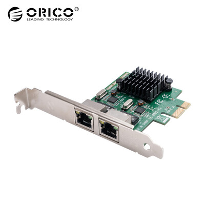 

ORICO Gigabit NIC PCI-E to RJ45 dual port expansion card desktop mainframe computer built-in high-speed front adapter card PTR-2U