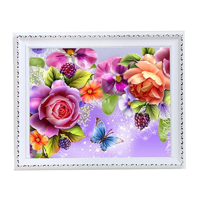 

UpperX Full Square Diamond 5D DIY Diamond Painting "Butterfly&Flower" Embroidery Cross Stitch Rhinestone Painting